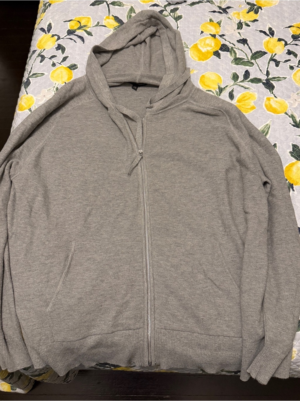 Banana Republic Women’s Lightweight Zip-Up Hooded Sweater - Gray